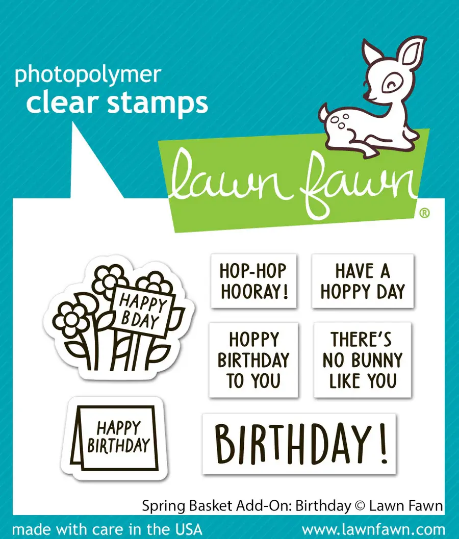 LAWN FAWN LAWN FAWN SPRING BASKET BIRTHDAY ADD-ON CLEAR STAMP SET