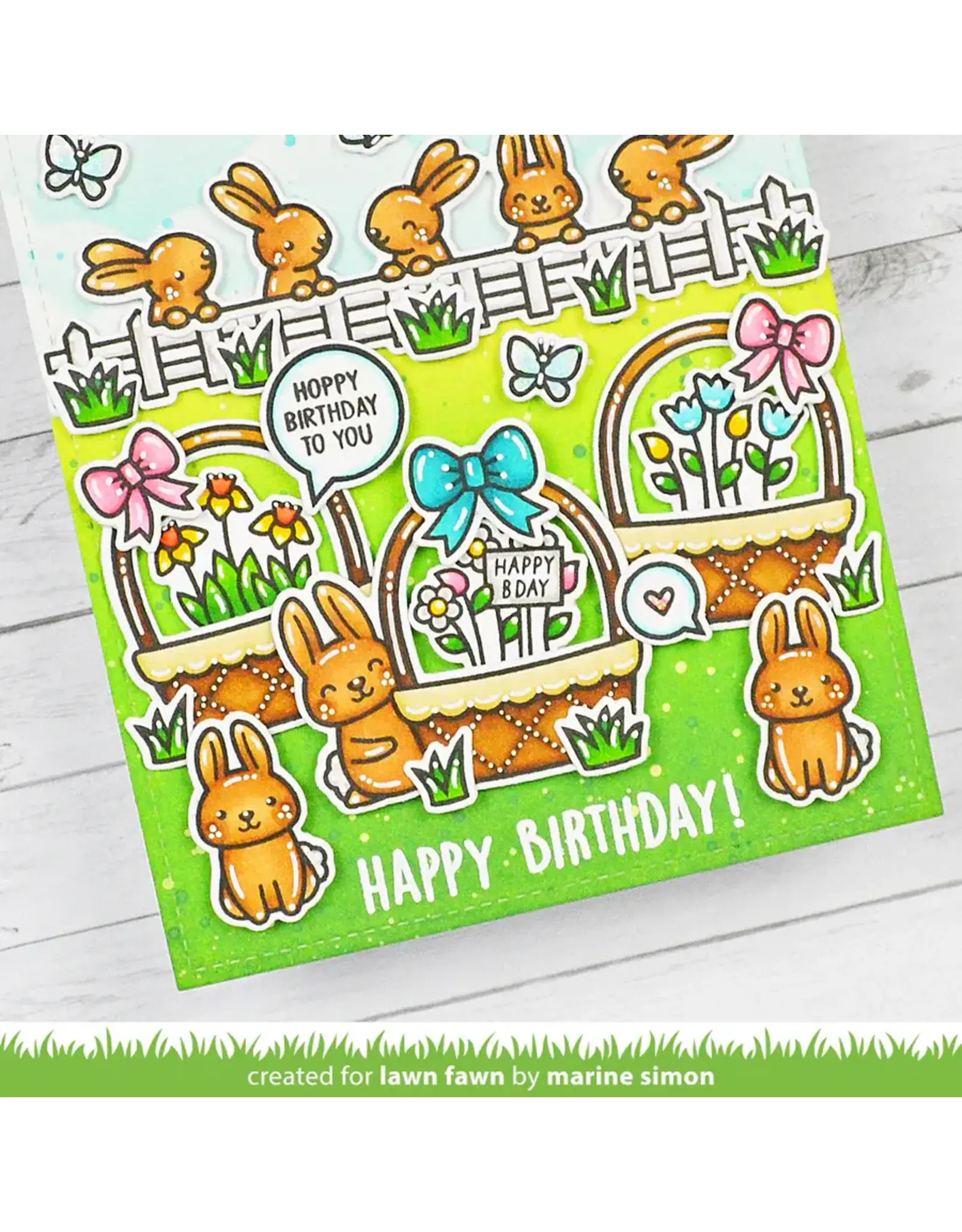 LAWN FAWN LAWN FAWN SPRING BASKET BIRTHDAY ADD-ON CLEAR STAMP SET