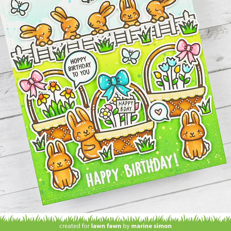 LAWN FAWN LAWN FAWN SPRING BASKET BIRTHDAY ADD-ON CLEAR STAMP SET
