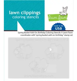 LAWN FAWN LAWN FAWN SPRING BASKET BIRTHDAY ADD-ON COLORING STENCIL 2/PK