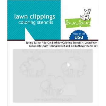 LAWN FAWN LAWN FAWN SPRING BASKET BIRTHDAY ADD-ON COLORING STENCIL 2/PK