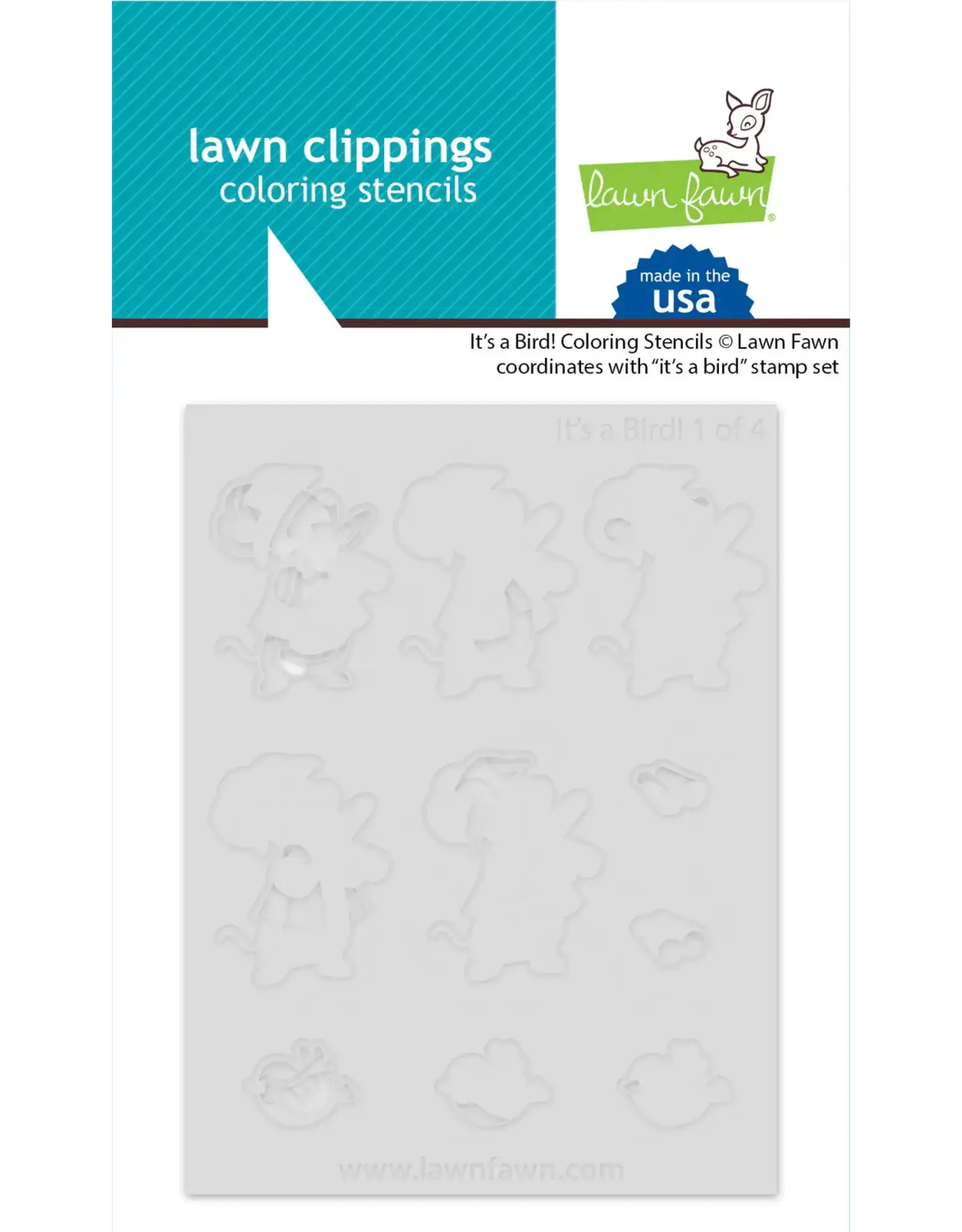 LAWN FAWN LAWN FAWN IT'S A BIRD! COLORING STENCIL 4/PK