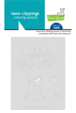 LAWN FAWN LAWN FAWN HEART TREE COLORING STENCIL 3/PK