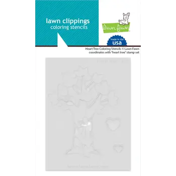 LAWN FAWN LAWN FAWN HEART TREE COLORING STENCIL 3/PK