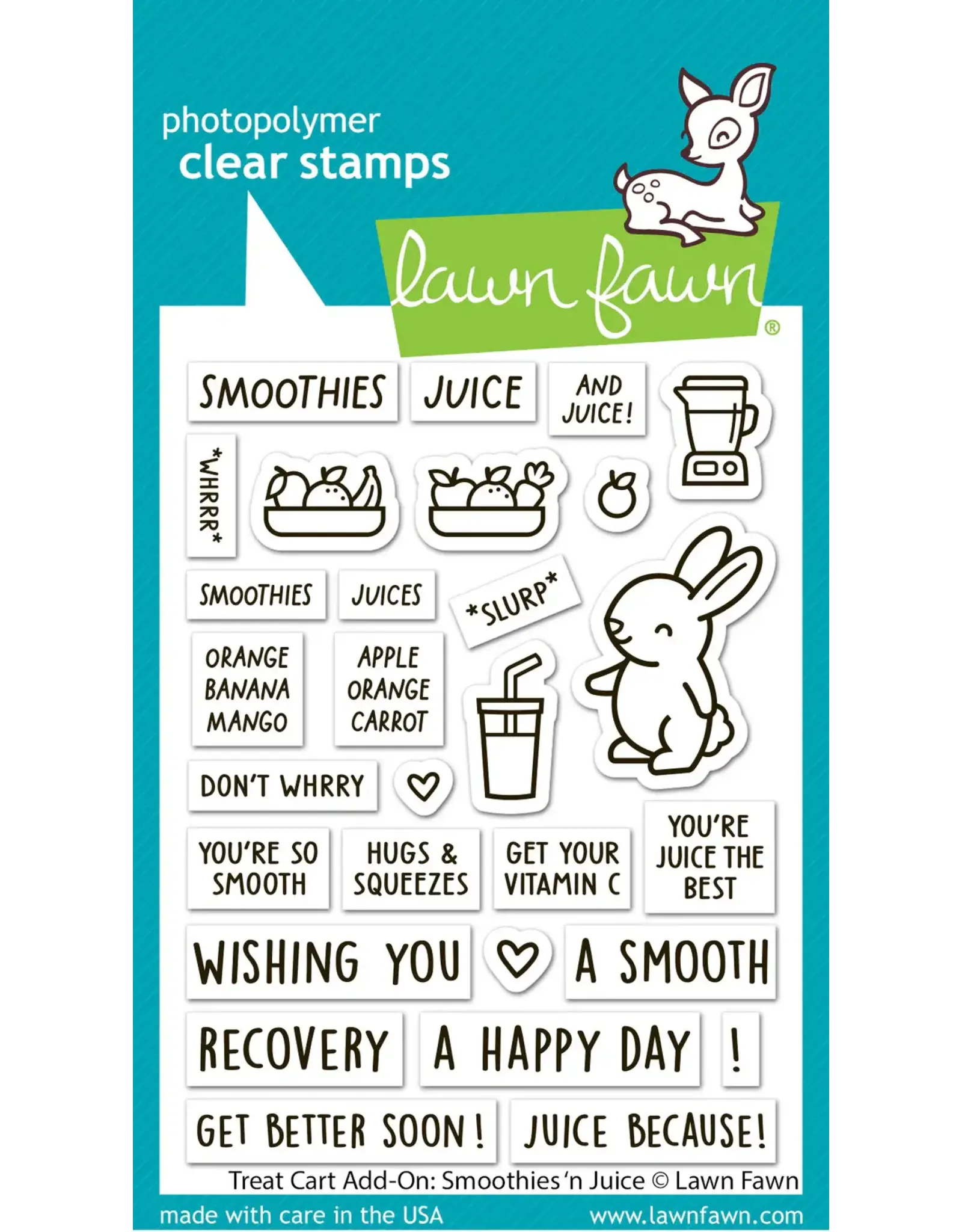 LAWN FAWN LAWN FAWN TREAT CART SMOOTHIES 'N JUICE ADD-ON CLEAR STAMP SET
