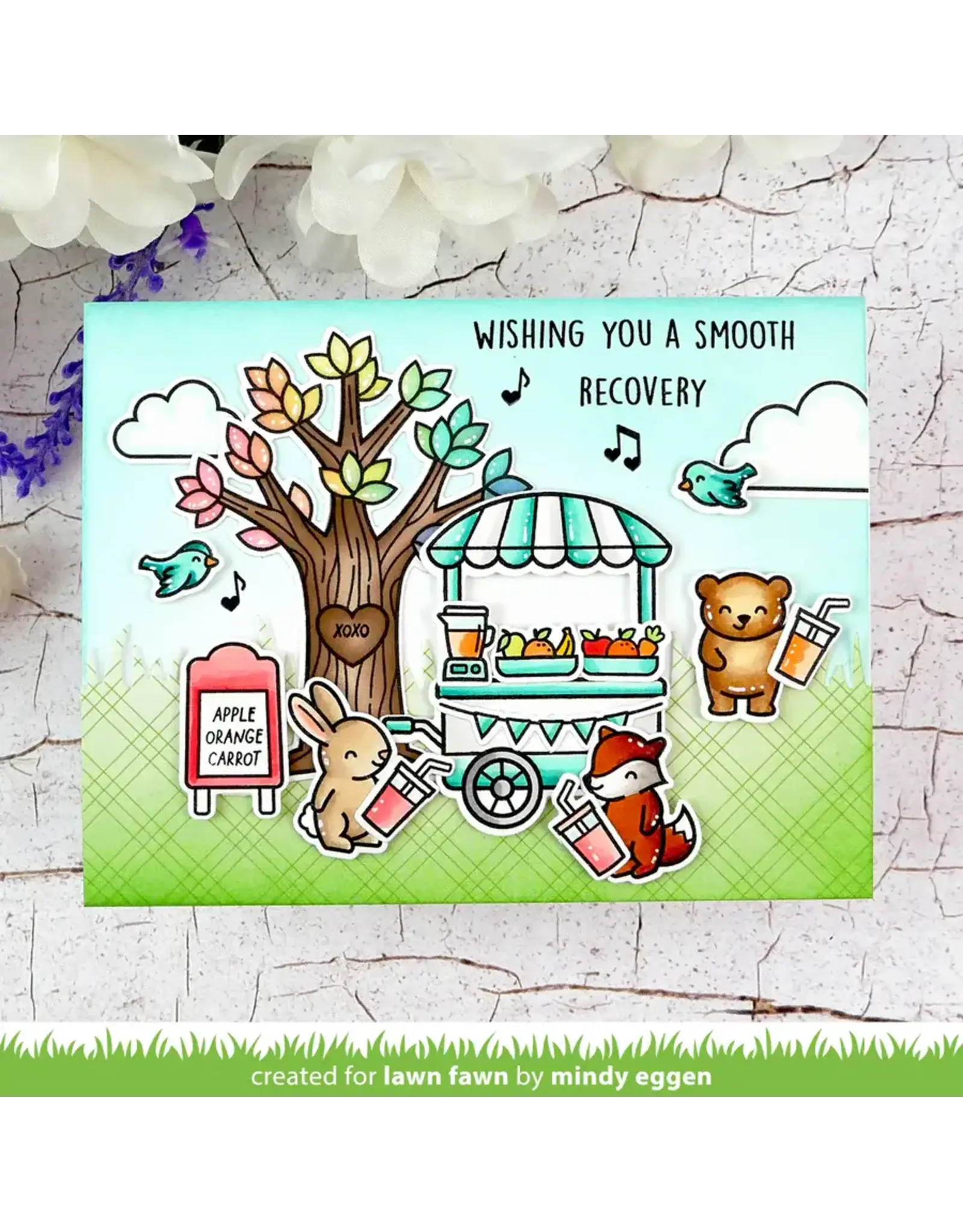 LAWN FAWN LAWN FAWN TREAT CART SMOOTHIES 'N JUICE ADD-ON CLEAR STAMP SET