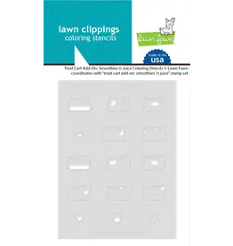 LAWN FAWN LAWN FAWN TREAT CART SMOOTHIES 'N JUICE ADD-ON COLORING STENCIL 2/PK