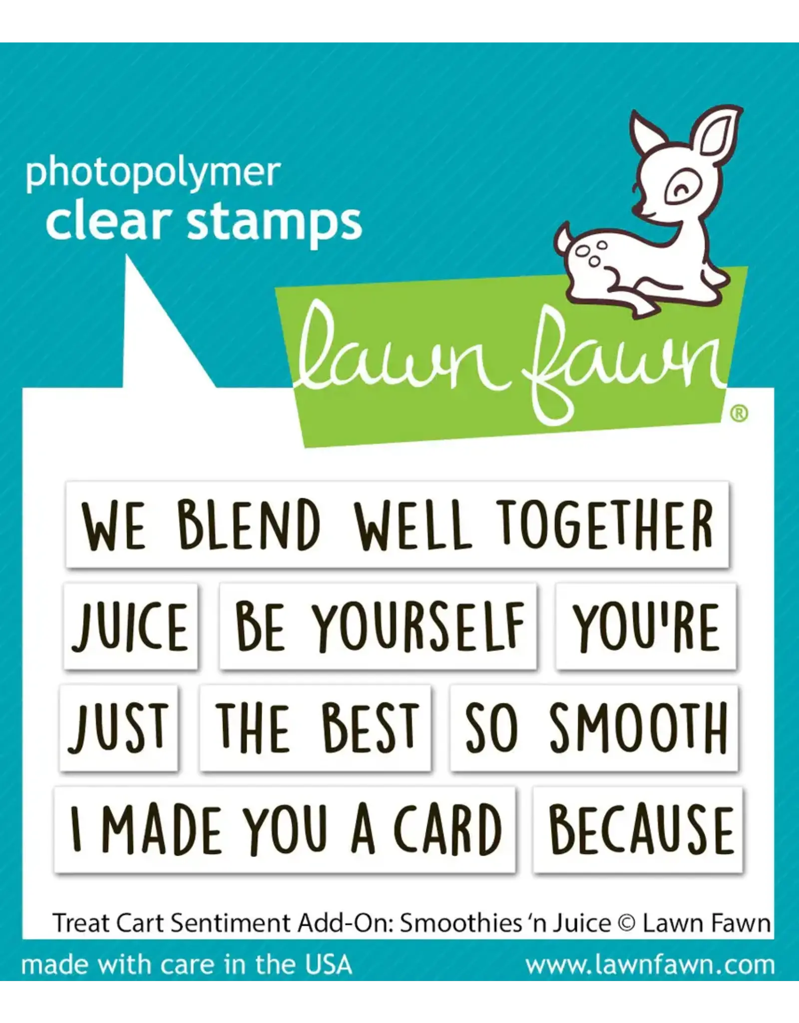 LAWN FAWN LAWN FAWN TREAT CART SENTIMENT SMOOTHIES 'N JUICE ADD-ON CLEAR STAMP SET