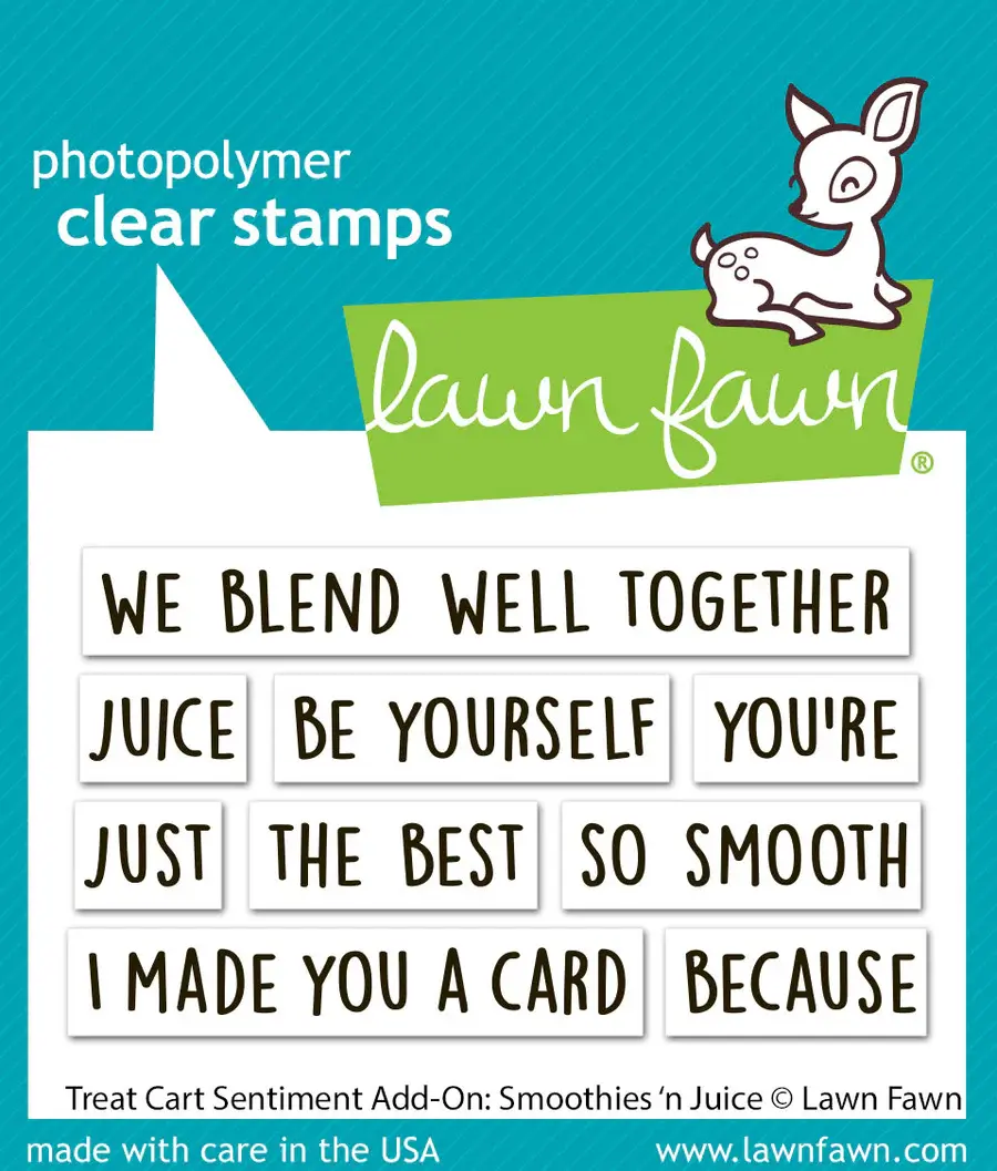 LAWN FAWN LAWN FAWN TREAT CART SENTIMENT SMOOTHIES 'N JUICE ADD-ON CLEAR STAMP SET