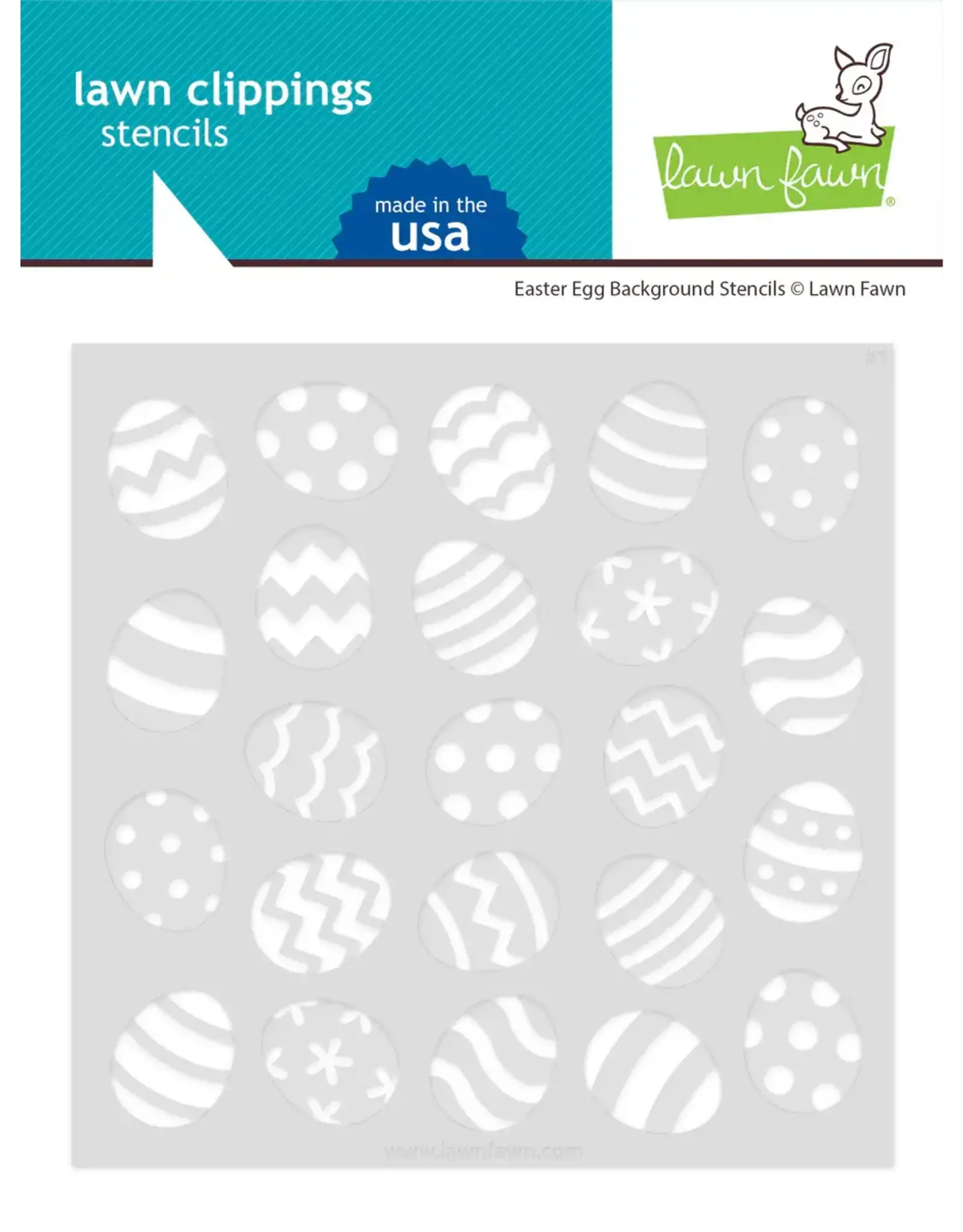LAWN FAWN LAWN FAWN EASTER EGG BACKGROUND 6x6  STENCIL SET 2/PK