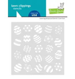 LAWN FAWN LAWN FAWN EASTER EGG BACKGROUND 6x6  STENCIL SET 2/PK