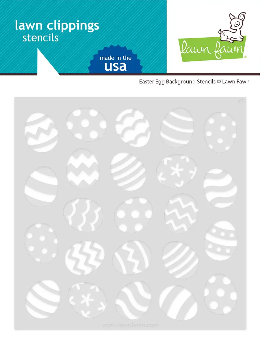 LAWN FAWN LAWN FAWN EASTER EGG BACKGROUND 6x6  STENCIL SET 2/PK
