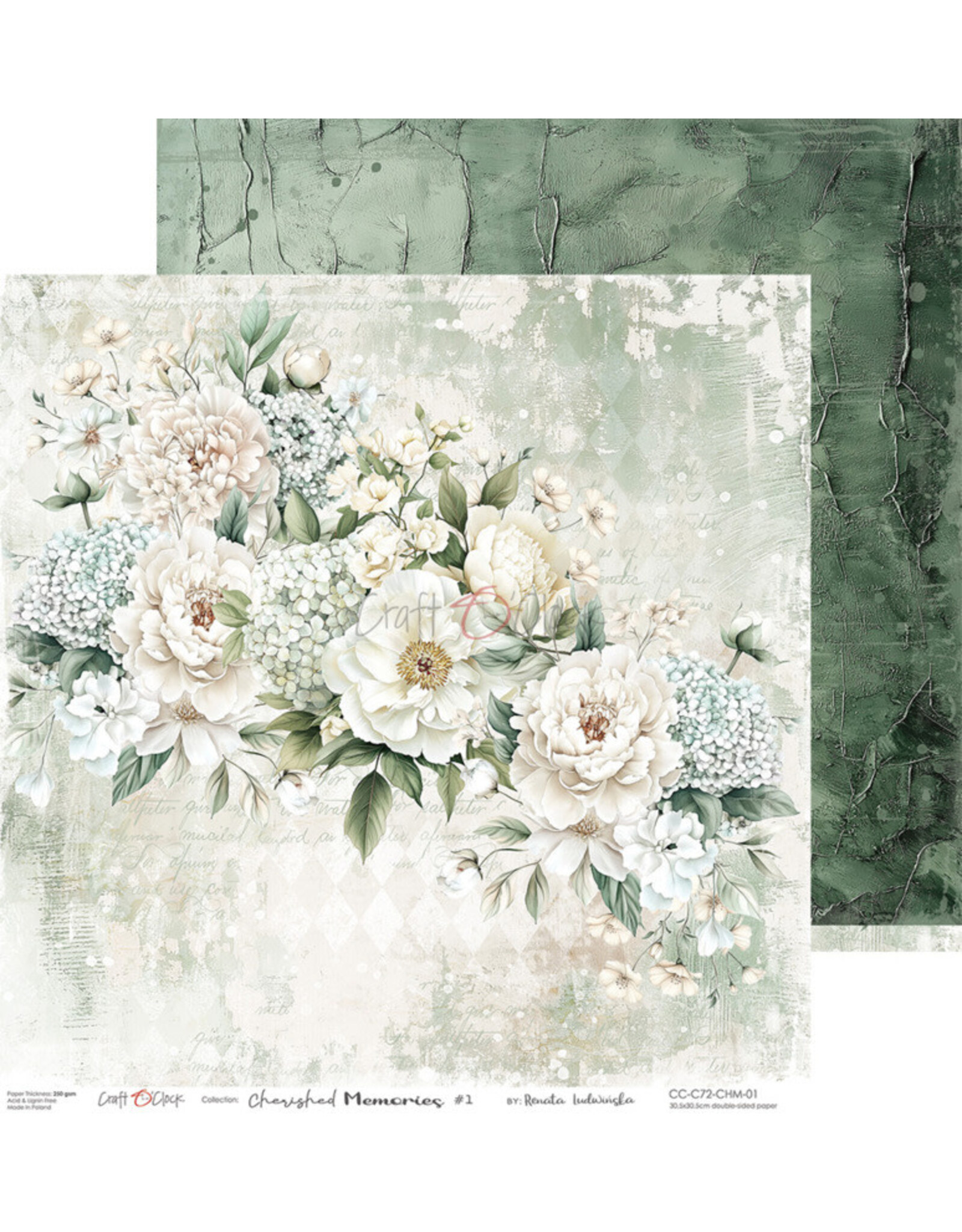 CRAFT O'CLOCK CRAFT O'CLOCK CHERISHED MEMORIES 12x12 PAPER PAD 6 SHEETS