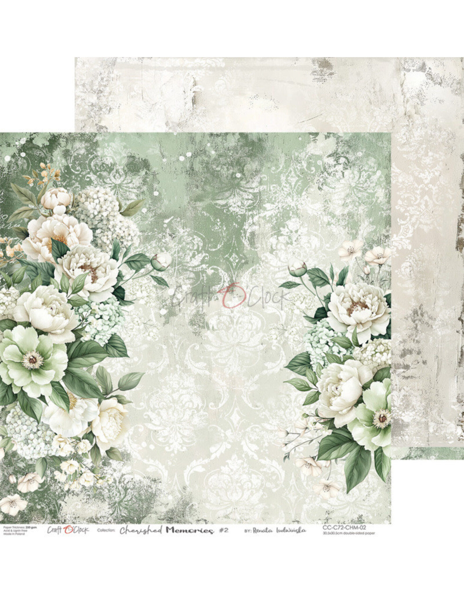 CRAFT O'CLOCK CRAFT O'CLOCK CHERISHED MEMORIES 12x12 PAPER PAD 6 SHEETS