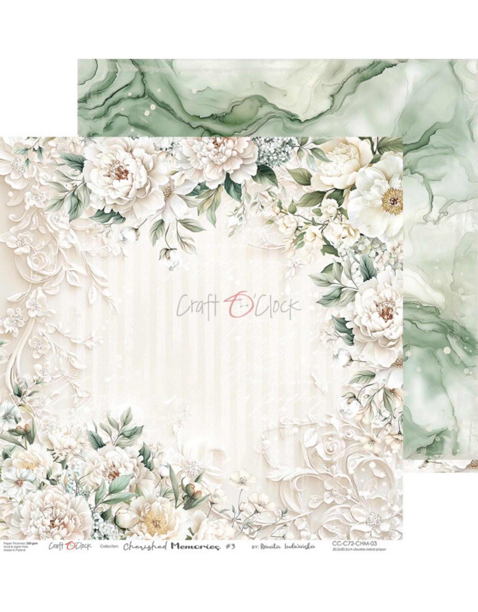 CRAFT O'CLOCK CRAFT O'CLOCK CHERISHED MEMORIES 12x12 PAPER PAD 6 SHEETS