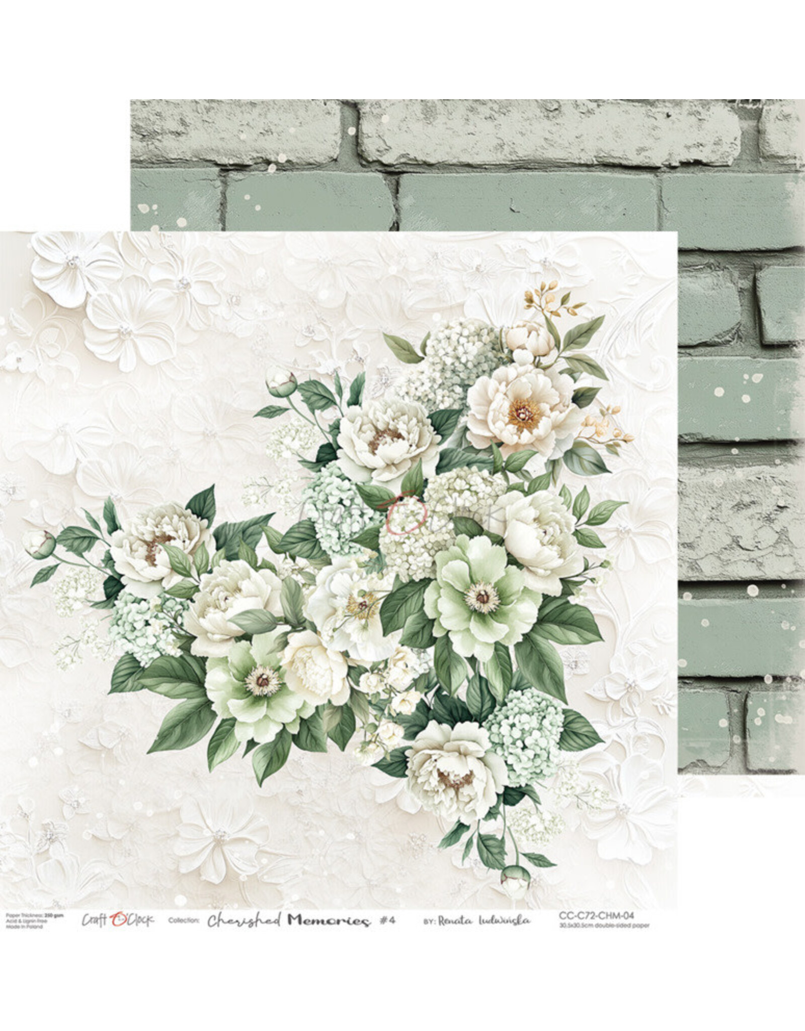 CRAFT O'CLOCK CRAFT O'CLOCK CHERISHED MEMORIES 12x12 PAPER PAD 6 SHEETS