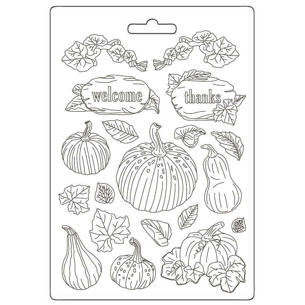 STAMPERIA STAMPERIA GOLDEN HARMONY COLLECTION PUMPKINS A4 SOFT MAXI MOULD