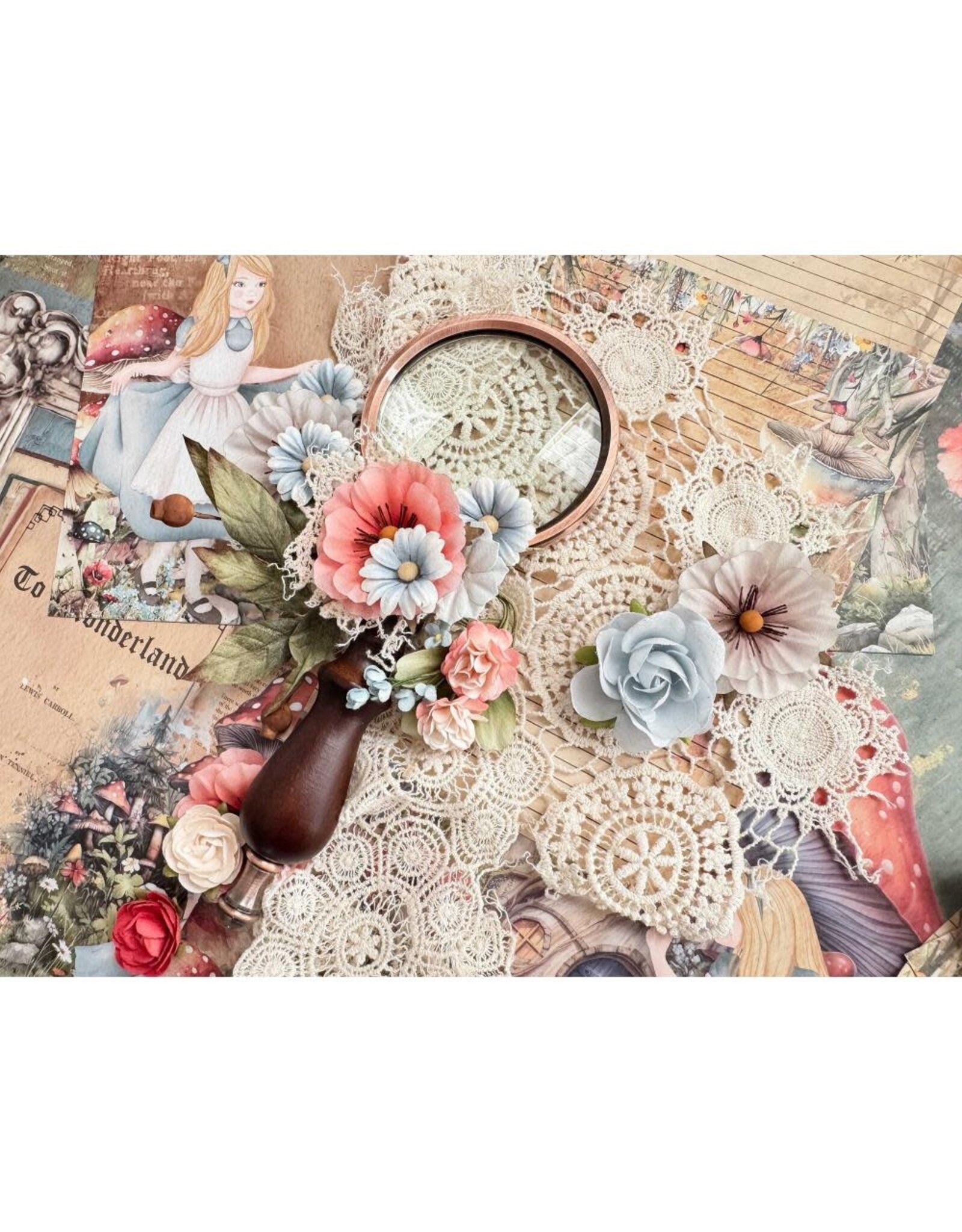 PRIMA PRIMA RETURN TO WONDERLAND QUEEN'S MEADOW PAPER FLOWERS 10 PIECES