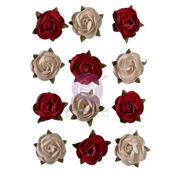 PRIMA PRIMA RETURN TO WONDERLAND ROSE GARDEN PAPER FLOWERS 12 PIECES