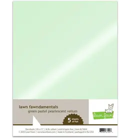 LAWN FAWN LAWN FAWN FAWNDAMENTALS GREEN PASTEL VELLUM 8.5 X 11 5/PK