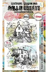 AALL & CREATE AALL & CREATE AUTOUR DE MWA #1253 HERITAGE HOMES A6 CLEAR STAMP SET