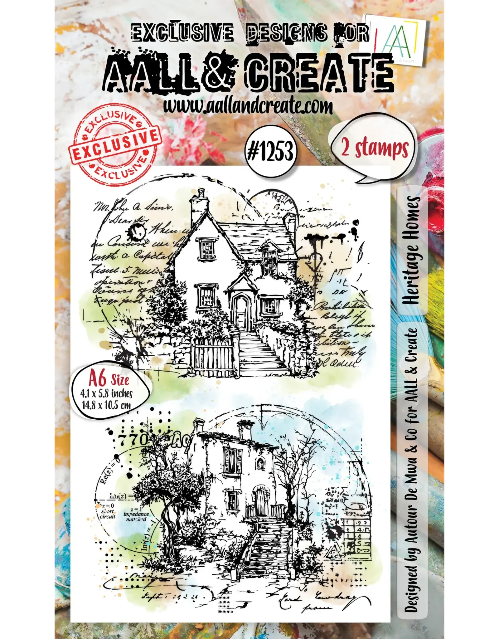AALL & CREATE AALL & CREATE AUTOUR DE MWA #1253 HERITAGE HOMES A6 CLEAR STAMP SET