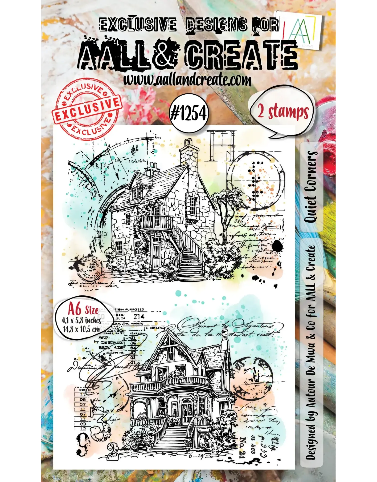 AALL & CREATE AALL & CREATE AUTOUR DE MWA #1254 QUIET CORNERS A6 CLEAR STAMP SET