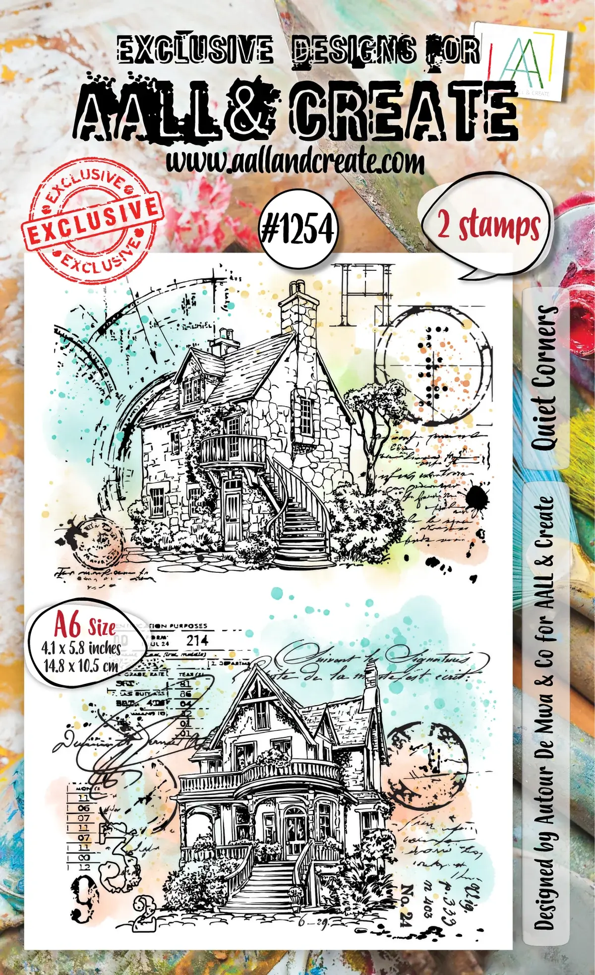 AALL & CREATE AALL & CREATE AUTOUR DE MWA #1254 QUIET CORNERS A6 CLEAR STAMP SET