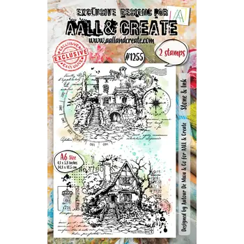 AALL & CREATE AALL & CREATE AUTOUR DE MWA #1255 STONE & INK A6 CLEAR STAMP SET