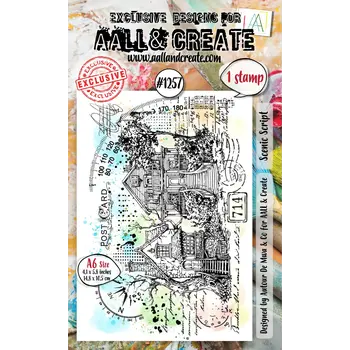 AALL & CREATE AALL & CREATE AUTOUR DE MWA #1257 SCENIC SCRIPT A6 CLEAR STAMP