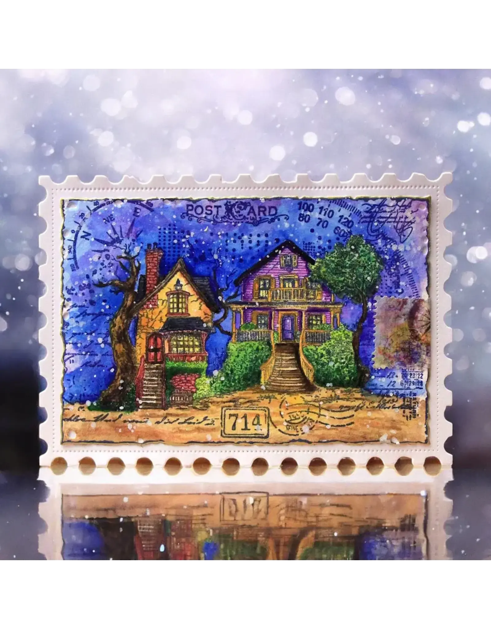 AALL & CREATE AALL & CREATE AUTOUR DE MWA #1257 SCENIC SCRIPT A6 CLEAR STAMP