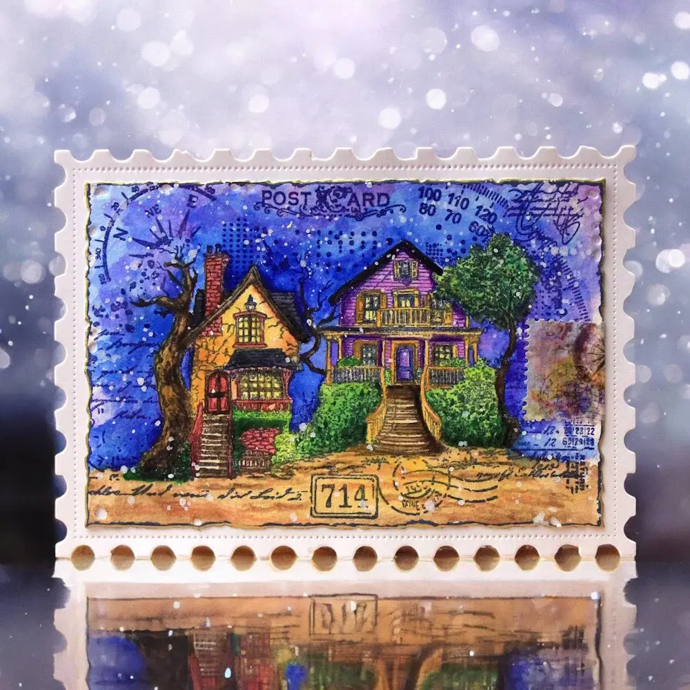 AALL & CREATE AALL & CREATE AUTOUR DE MWA #1257 SCENIC SCRIPT A6 CLEAR STAMP