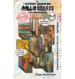 AALL & CREATE AALL & CREATE AUTOUR DE MWA & CO #27 AGED ELEGANCE A6 DOUBLE-SIDED DESIGN PAPERS 10/PK