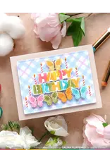 WAFFLE FLOWER WAFFLE FLOWER OVERLAPPING HAPPY BIRTHDAY DIE-N-STENCIL