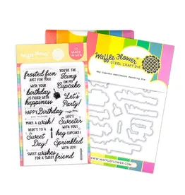 WAFFLE FLOWER WAFFLE FLOWER HEY CUPCAKE SENTIMENTS CLEAR STAMP SET AND DIE COMBO