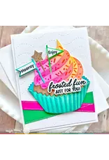 WAFFLE FLOWER WAFFLE FLOWER HEY CUPCAKE SENTIMENTS CLEAR STAMP SET AND DIE COMBO