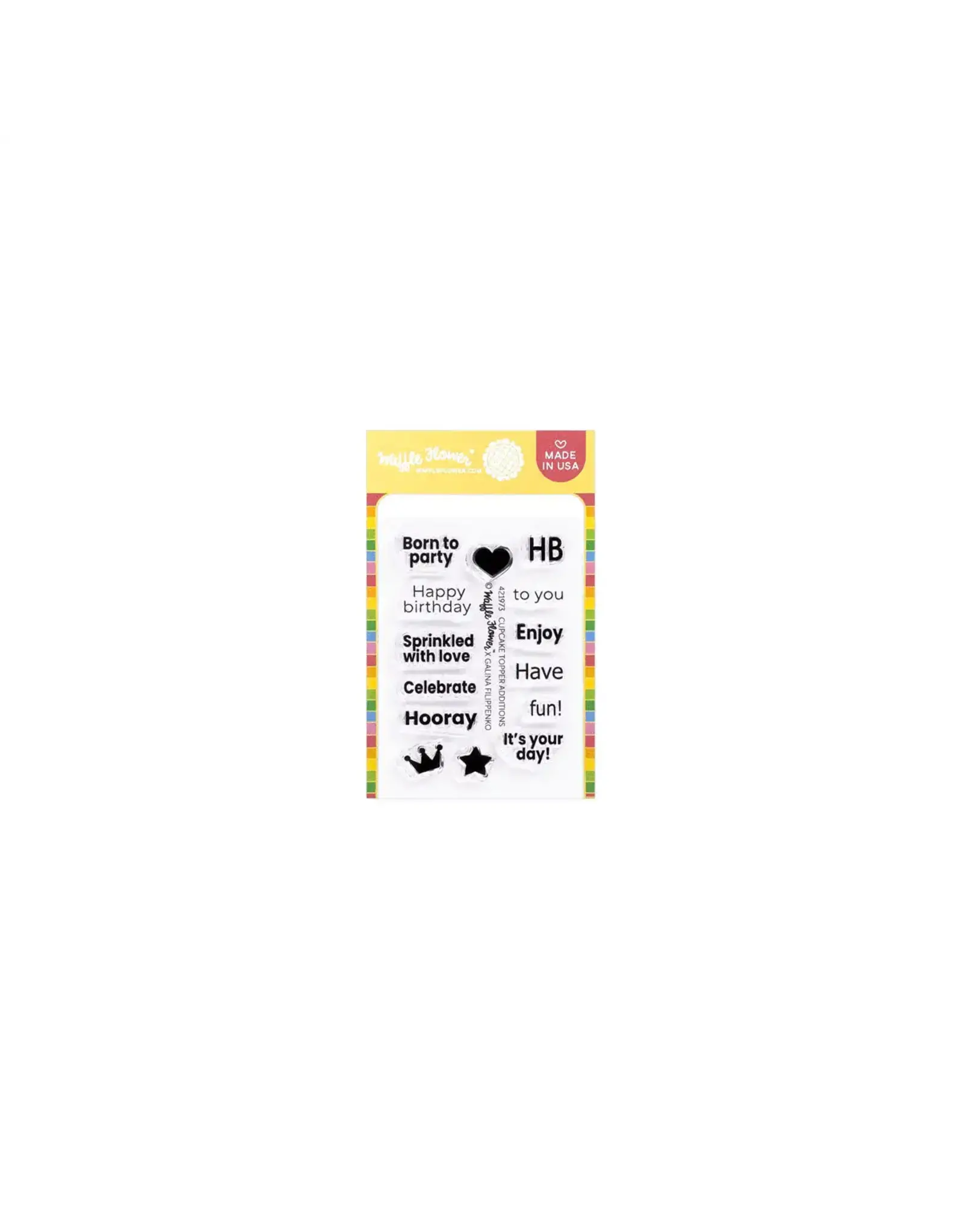 WAFFLE FLOWER WAFFLE FLOWER CUPCAKE TOPPER ADDITIONS CLEAR STAMP SET
