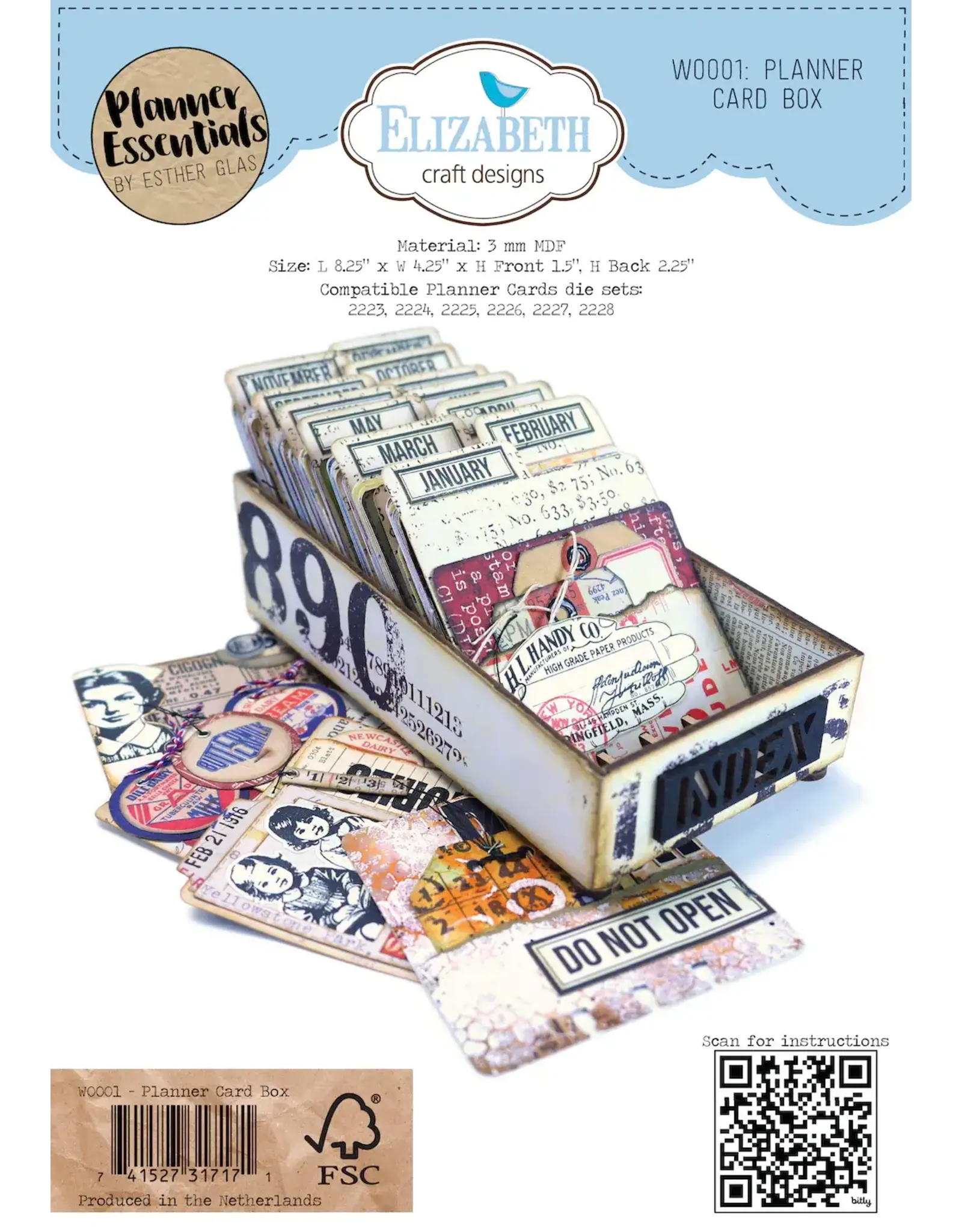 ELIZABETH CRAFT DESIGNS ELIZABETH CRAFT DESIGNS MDF PLANNER CARD BOX