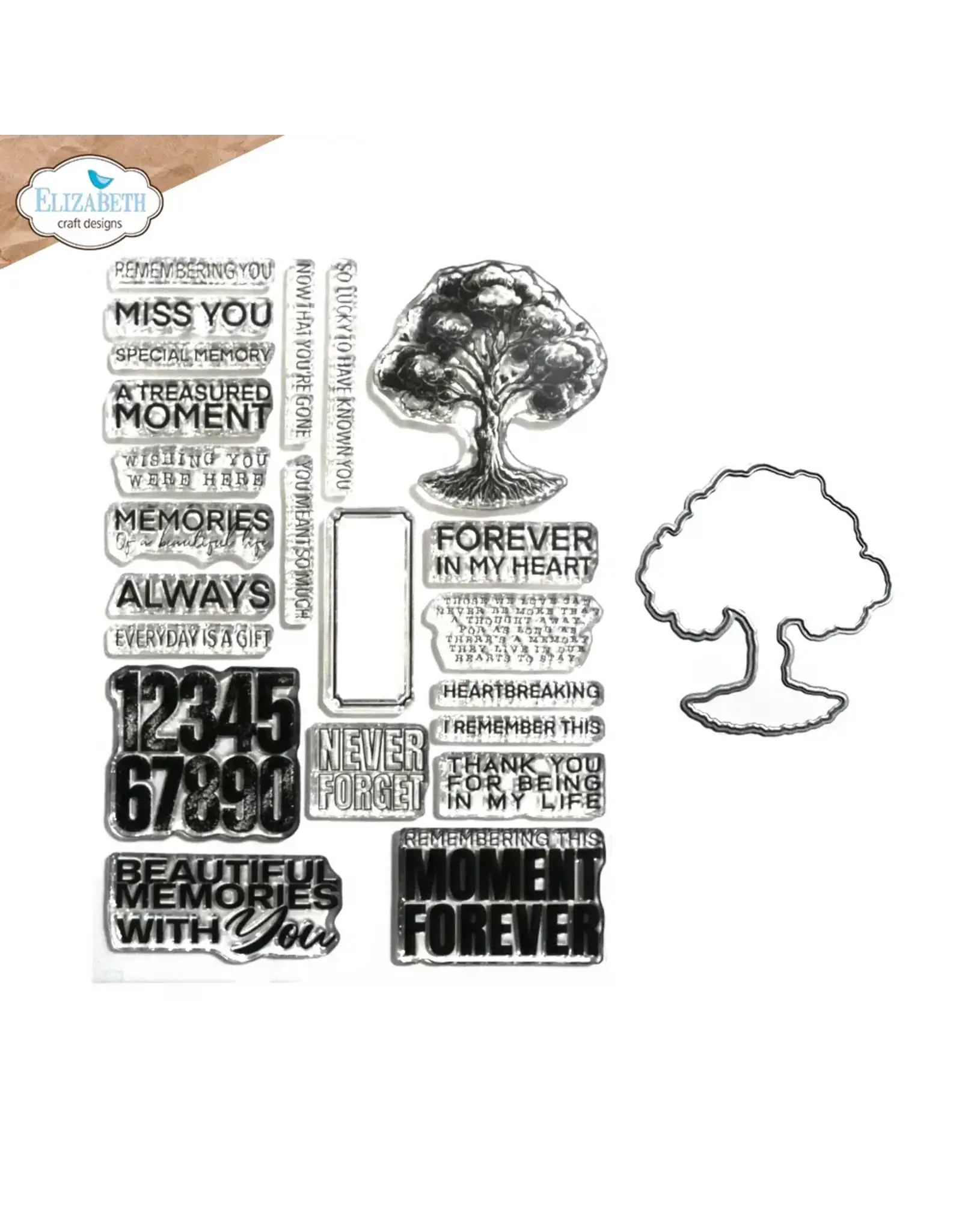 ELIZABETH CRAFT DESIGNS ELIZABETH CRAFT DESIGNS ESTHER GLAS PLANNER ESSENTIALS TREE OF LIFE CLEAR STAMP & DIE SET