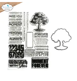 ELIZABETH CRAFT DESIGNS ELIZABETH CRAFT DESIGNS ESTHER GLAS PLANNER ESSENTIALS TREE OF LIFE CLEAR STAMP & DIE SET