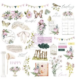 PRIMA PRIMA SERENE PETALS EPHEMERA VINTAGE FLUTTER 78 PIECES