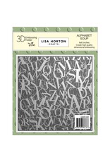 LISA HORTON CRAFTS LISA HORTON CRAFTS ALPHABET SOUP 6x6 3D EMBOSSING FOLDER