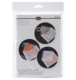 SIZZIX SIZZIX PLASTIC STORAGE ENVELOPES 6 7/8"X5" 3PK