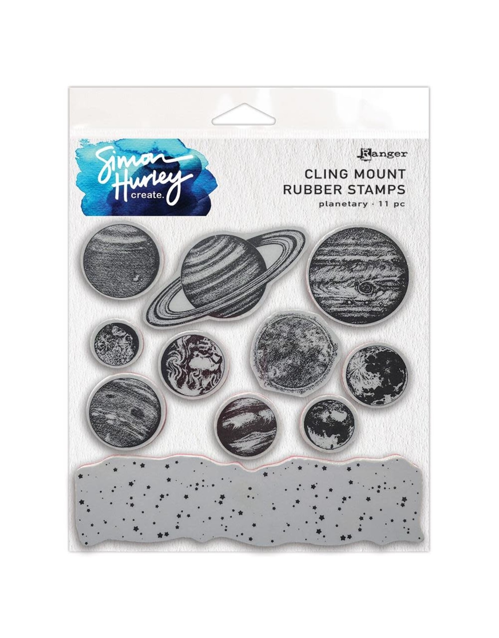 RANGER RANGER SIMON HURLEY CREATE PLANETARY 6x6 CLING STAMP SET