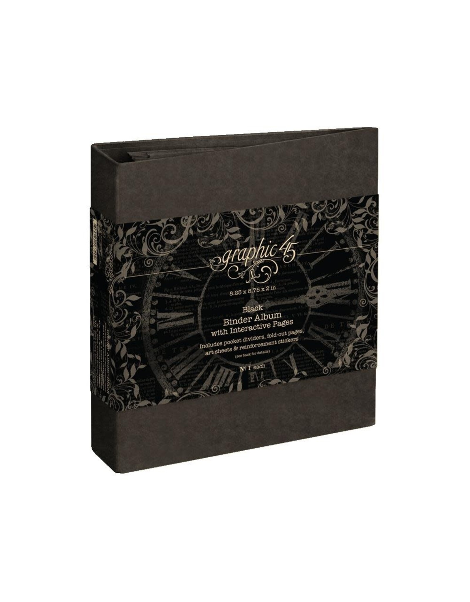 GRAPHIC 45 GRAPHIC 45 STAPLES BLACK INTERACTIVE BINDER ALBUM