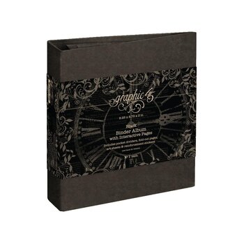 GRAPHIC 45 GRAPHIC 45 STAPLES BLACK INTERACTIVE BINDER ALBUM