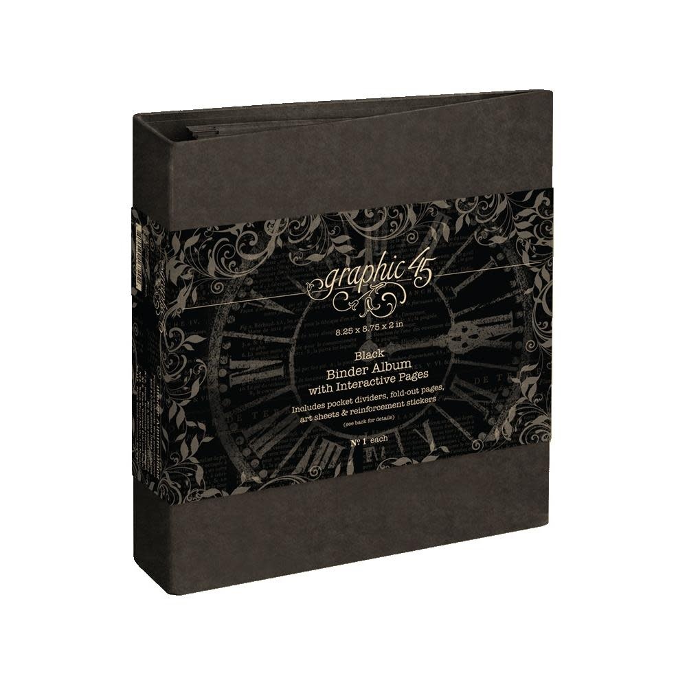 GRAPHIC 45 GRAPHIC 45 STAPLES BLACK INTERACTIVE BINDER ALBUM
