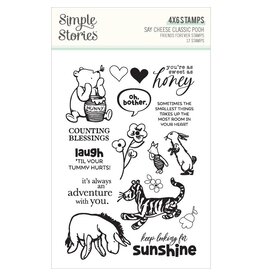 SIMPLE STORIES SIMPLE STORIES SAY CHEESE CLASSIC POOH FRIENDS FOREVER 4x6 CLEAR STAMP SET