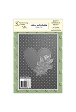 LISA HORTON CRAFTS LISA HORTON CRAFTS DOTTY MAGNOLIA HEART 5x7 3D EMBOSSING FOLDER