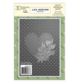 LISA HORTON CRAFTS LISA HORTON CRAFTS DOTTY MAGNOLIA HEART 5x7 3D EMBOSSING FOLDER